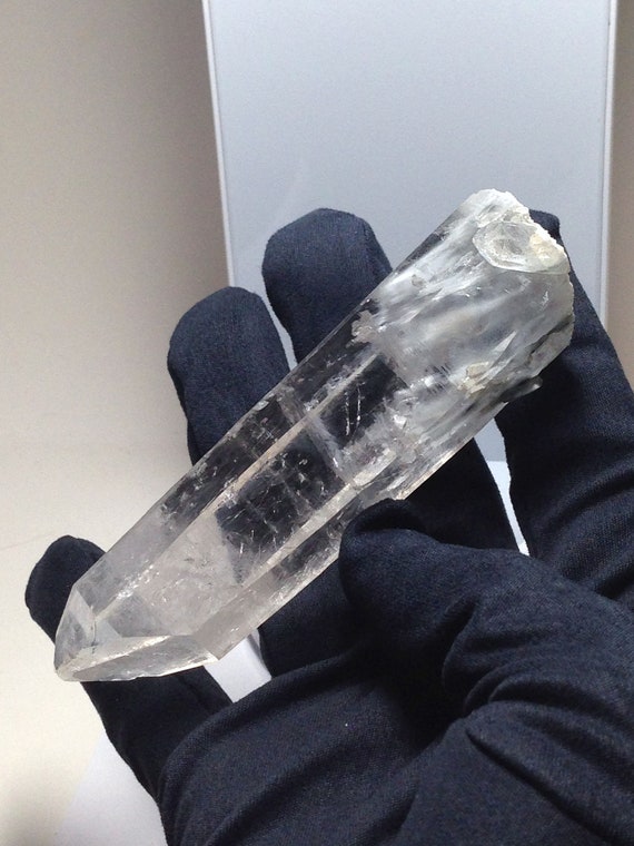 Natural Rare Blue Tara Quartz Crystal Wand w/ fuzzy phantoms & Manifestation + Penetrating Bridge Crystals Top Quality Clear Devic Temple dt