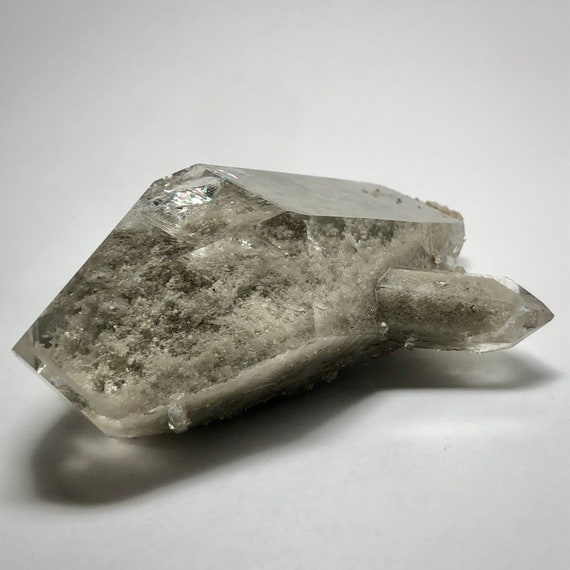 Natural Amazing Scenic Optical Garden Quartz w/ Phantom inclusions + Skeletal micro Druzy crystals & sidecars + Penetrating Bridge Crystal