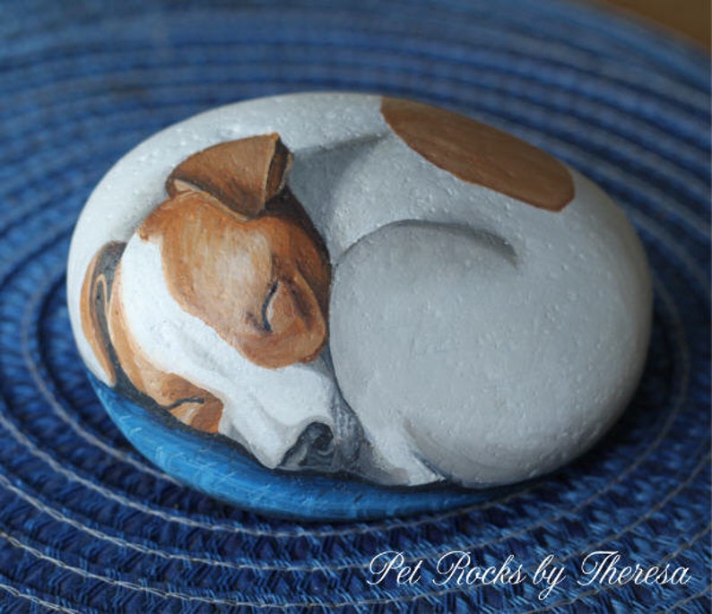 Painted Rock Dog Jack Russell Terrier Acrylic Painting Dog Etsy