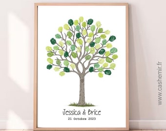 Footprint Tree Wedding Oak | Golden Wedding Tree, Baptism Anniversary | Personalized imprint poster | Print OR Email