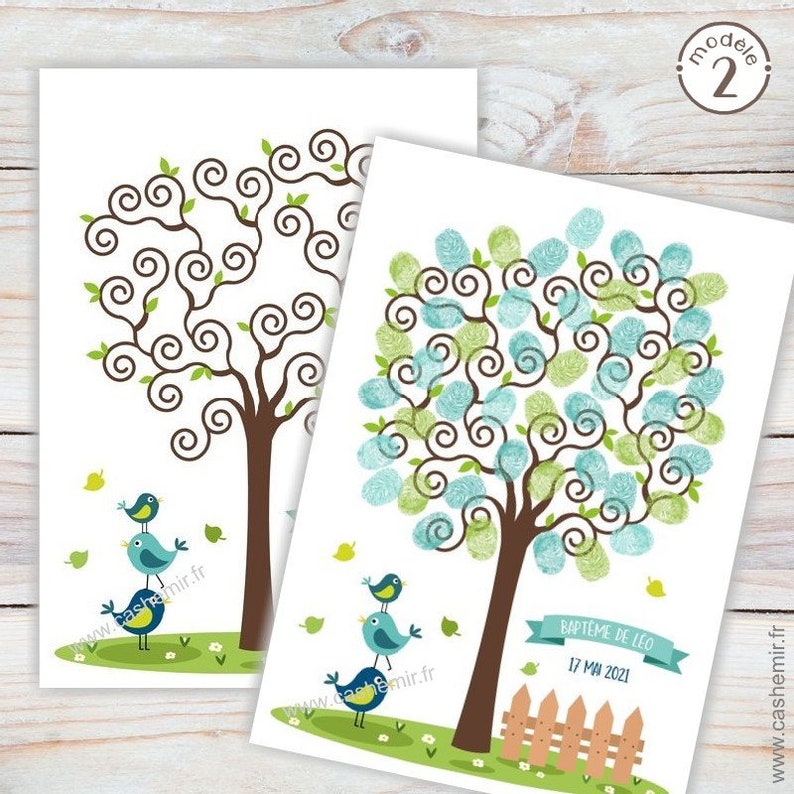 Arbre A Empreinte Bapteme A Imprimer : Arbre à empreintes de baptême à ...