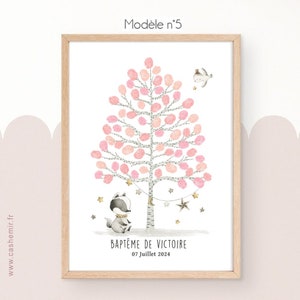 Arbre à Empreintes personnalisé Baptême Anniversaire Baby Shower garçon fille Cadeau de baptême Impression OU Envoi par e-mail image 6