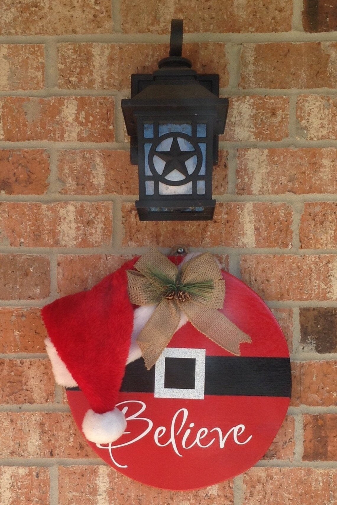 Wood round door hanger Christmas Door Hanger Front Door Etsy