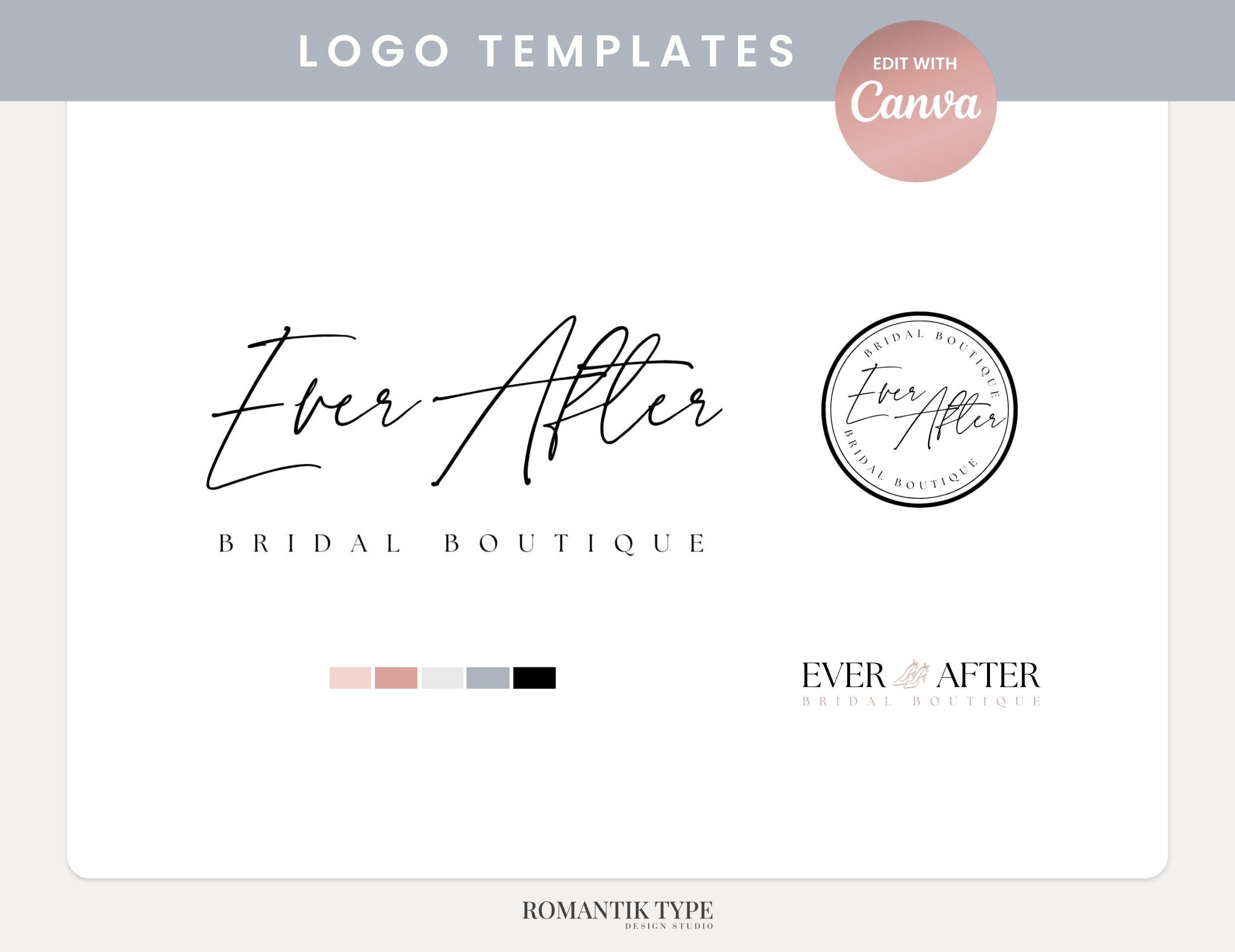 Editable Logo Design for Canva - DIY Logo Design, Business Logo, Wedding  Boutique Logo, Wedding Dress Logo, Branding Template, image size:2490x1920