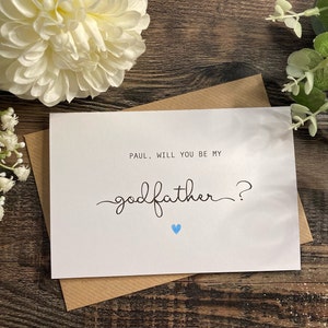 NEW Personalised Will you be my Godmother Godfather Godparents Christening Card image 4