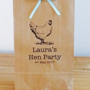 Personalised Gift Bags/ Hen Gift Paper Gift Bags with Ribbon. Wedding/Hen Party/Gifts 画像 2