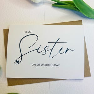 À ma soeur le jour de notre mariage/Carte de proposition de soeur/Carte-cadeau de mariage-Carte de proposition