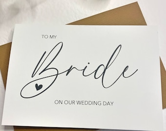 To my Bride on our wedding day card/ Bride to be /Bridesmaids Card/Gift  ELEGANT