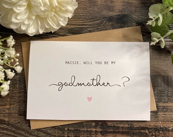 NEW Personalised Will you be my Godmother Godfather Godparents Christening Card