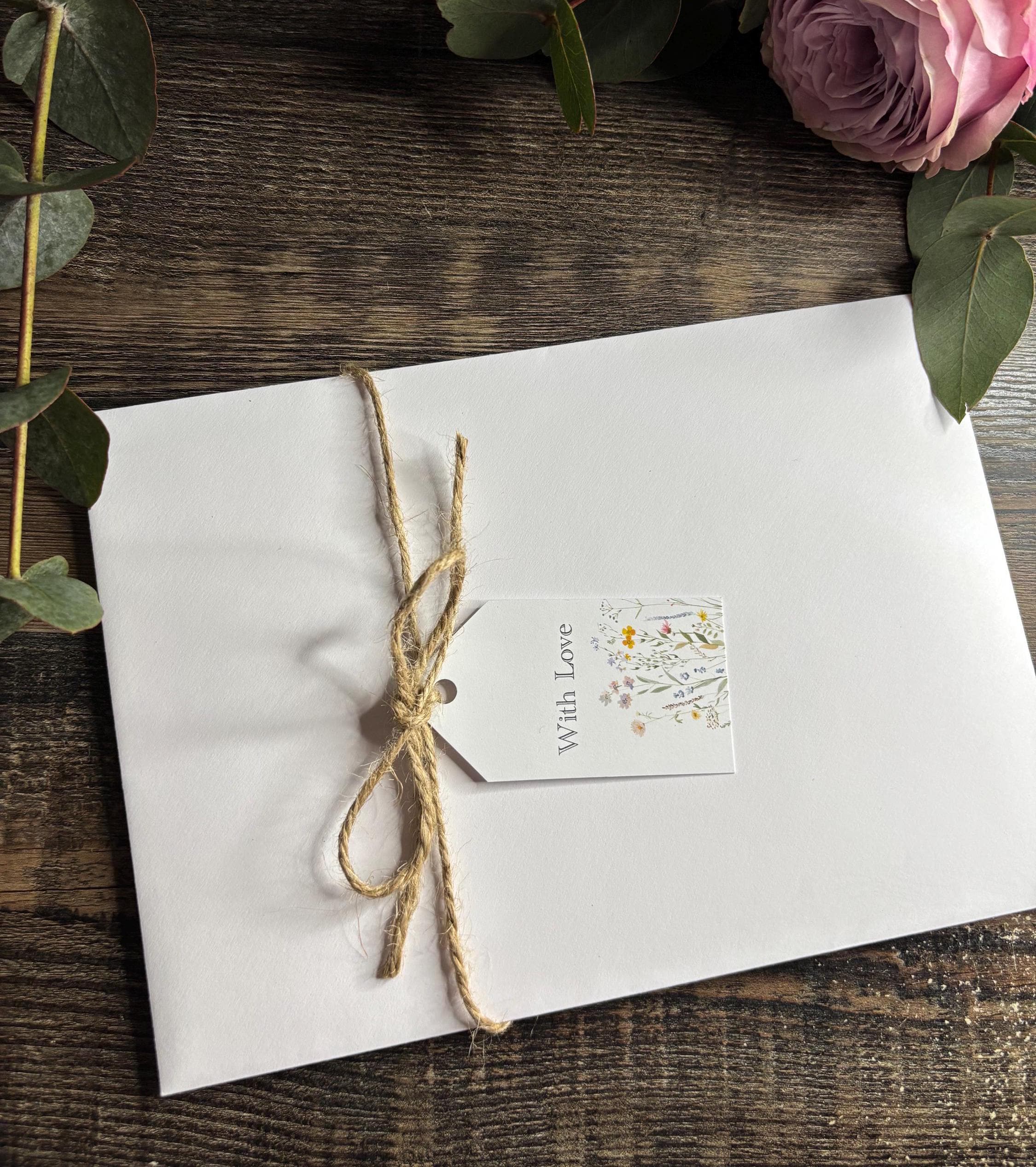 Mother&#39;s Day Card, Personalised Envelope / Happy Mother&#39;s Day Card & Envelope (WILDFLOWER) Mam/Mum/Mummy/Step Mum/Nana