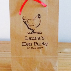 Personalised Gift Bags/ Hen Gift Paper Gift Bags with Ribbon. Wedding/Hen Party/Gifts 画像 3