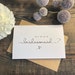 Will you be my bridesmaid Card & Envelope/ different roles available ( Envelope can be Personalised ) SIMPLY ELEGANT STYLE 