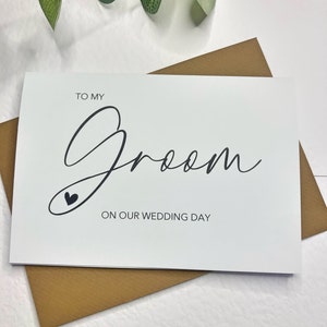 À mon marié le jour de notre mariage carte/carte de marié/cadeau de mariage ÉLÉGANT