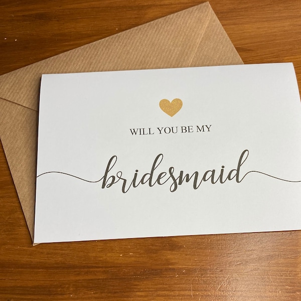 Will you be my bridesmaid Card & Envelope/ different roles available ( Envelope can be Personalised )