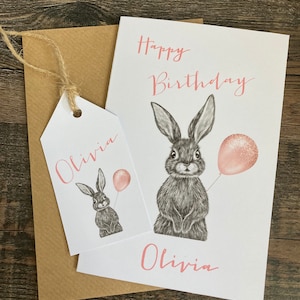 Tarjeta de feliz cumpleaños personalizada hecha a mano y etiqueta personalizada con cordel