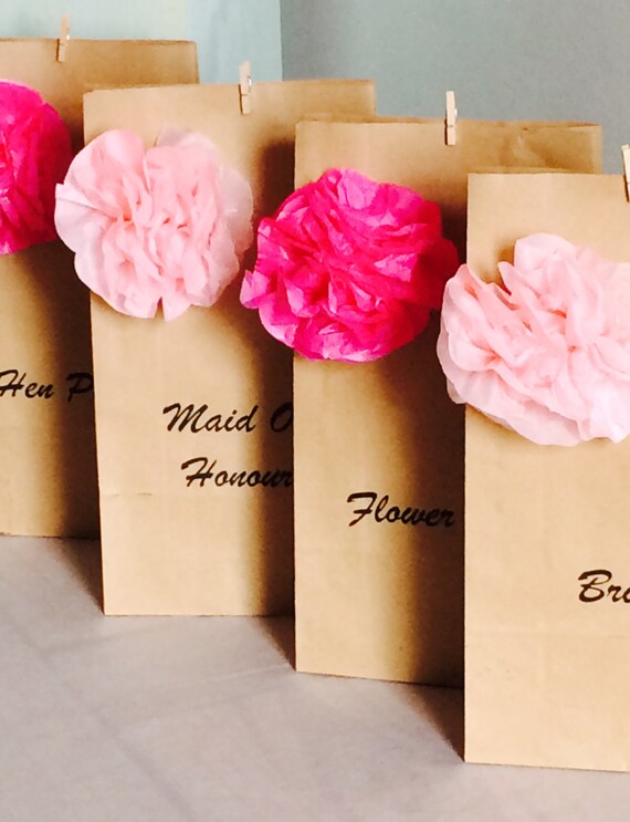 Personalised Vintage Brown Paper Favour Bags//Wedding//Christening//Hen//Gift//Party