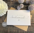 Will you be my bridesmaid Card & Envelope/ different roles available ( Envelope can be Personalised ) SIMPLY ELEGANT STYLE