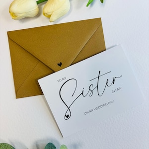 À ma belle-soeur pour notre carte de mariage/Carte de proposition pour soeur/Carte cadeau de mariage-Carte de proposition