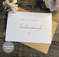 Thank you for being my bridesmaid Card, Thank you Cards, Thank you Maid of Honour ( Envelope can be Personalised ) THANK YOU CARDS