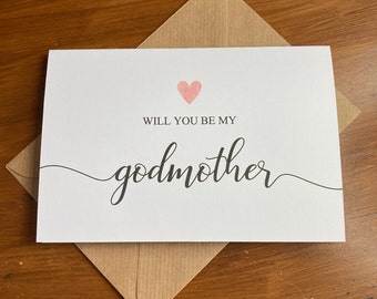 Will you be my Godmother Godfather Godparents Christening Card