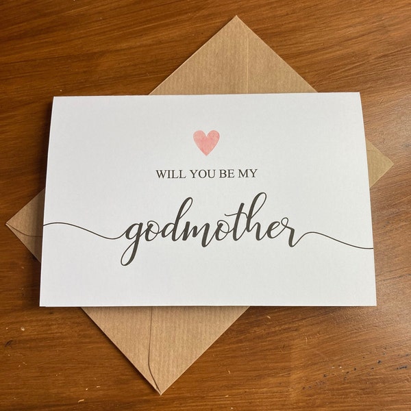 Will you be my Godmother Godfather Godparents Christening Card