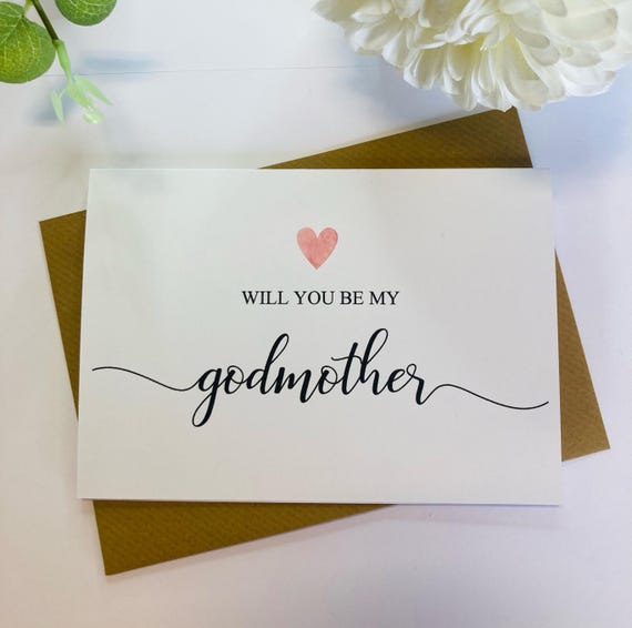 Will you be my Godmother Godfather Godparents Christening Card