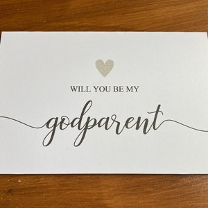 Will you be my Godmother Godfather Godparents Christening Card image 9