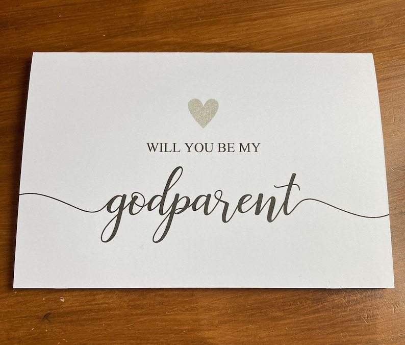 Will you be my Godmother Godfather Godparents Christening Card image 9