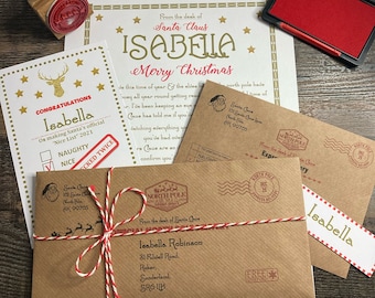 Personalised Letter From Santa Father Christmas Nice List Certificate 2024 (Gold)