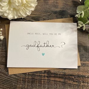 NEW Personalised Will you be my Godmother Godfather Godparents Christening Card image 3