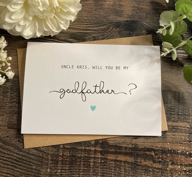NEW Personalised Will you be my Godmother Godfather Godparents Christening Card image 3