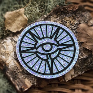 Magiergilde 7,5 mm Glitzer Kreis Sticker Fantasy Rollenspiel Online Elder RPG MMO Gaming Gamer Magicka Potion Alchemie Regenbogen Prop