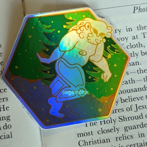 Big Foot Yeti Holographische Vinyl Aufkleber | Wasserfeste keltische Cryptid | Mythologie Sasquatch Hunter USA Natur Umweltfreundliches Geschenk