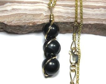 Shungite Pendant in 14k Gold Filled Wire w/FREE 18" 14k Gold Filled Chain