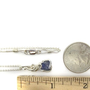 Raw Tanzanite Crystal Chunk Pendant in Sterling Silver Wire w/FREE 18" Sterling Silver Chain (#2)--Awesome color! December birthstone! image 7