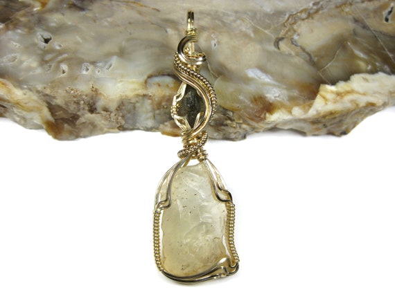 Libyan desert glass and moldavite necklace deals