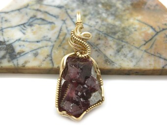 STUNNING Raw Tanzanian Spinel Crystal Pendant  (#2)- Amazing formation, see video! August birthstone!
