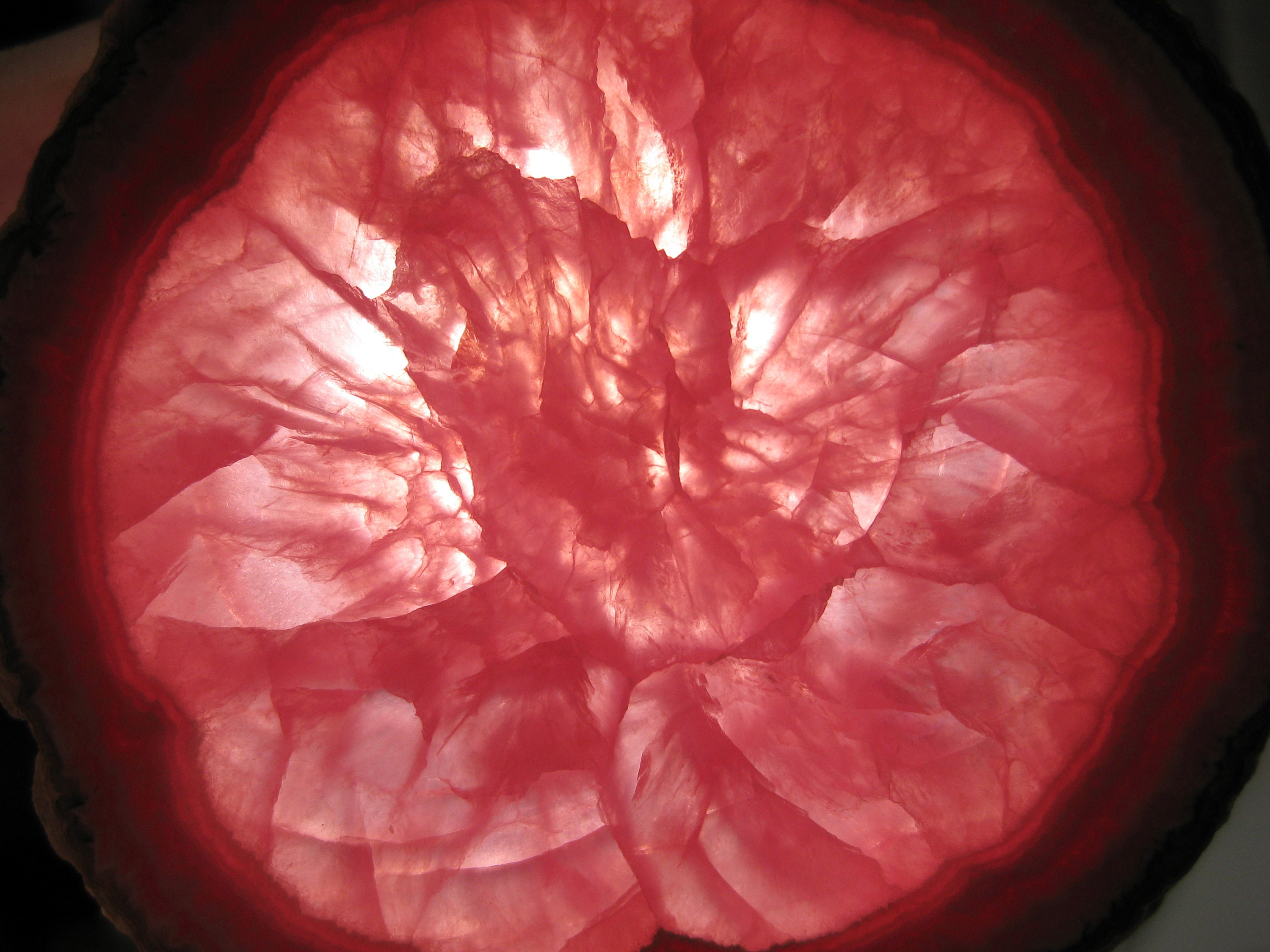 ★日本の職人技★ VIBRANT Top Quality Rhodochrosite Stalactite Slice Specimen 画材