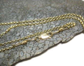 2mm 14k Yellow Gold Filled Rolo Chain w/Handmade 14k GF ends & 14k GF Lobster Claw Clasp -- 16", 18", 20", 22", 24", 30" inch lengths