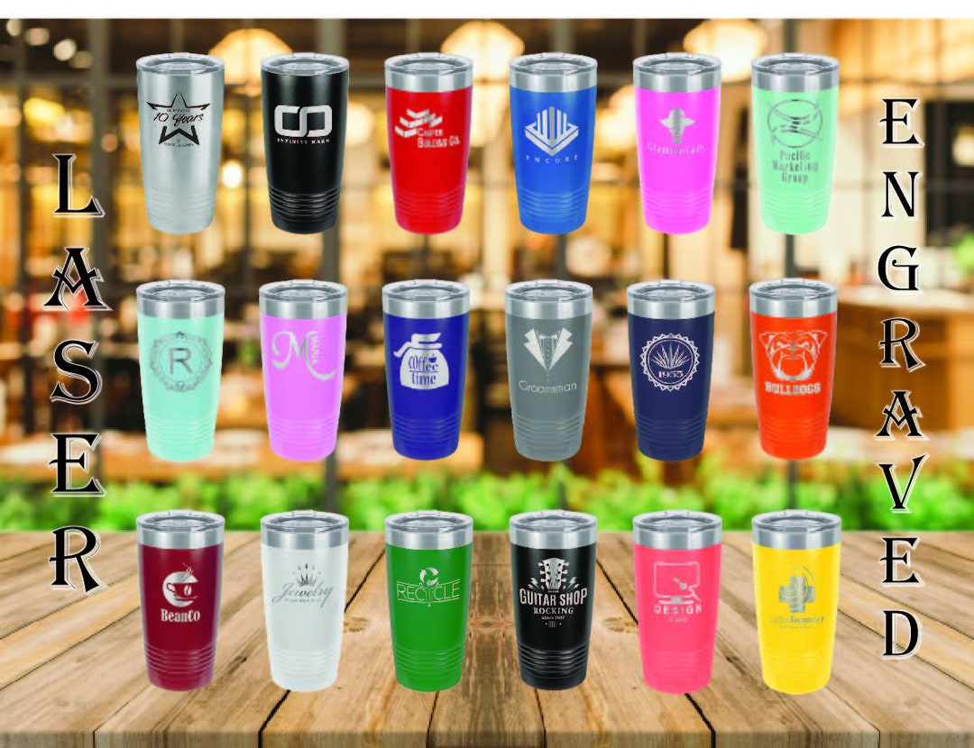 Bulk Personalized 20oz Tumbler, ADD YOUR LOGO, Powder Coated, Laser