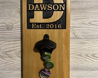 PERSONALIZED Bottle Opener, Magnetic Cap Catch, Fathers Day Gift, Christmas Gift, Wedding Gift, Groomsman Gift, Groomsman- Etsy Pick