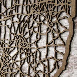 Ohio Road Map Wall Decor Laser Cut Wooden Map image 2