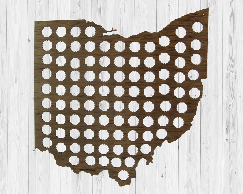 Ohio State Map Bottle Cap Art Bottle Cap Holder Etsy