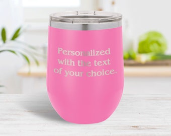 Custom Personalized Wine Tumbler Insulated Stainless Steel Slider Lid