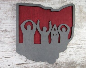 Ohio State University Wood Wall Hanging with O-H-I-O Logo