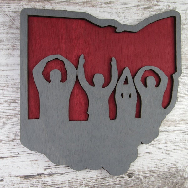 Ohio State University Wood Wall Hanging with O-H-I-O Logo