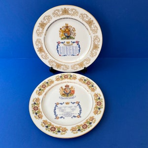 Pair of Aynsley Queen Elizabeth Commemorative Plates.