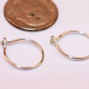 Helix Piercing Ring Hoops, Small Silver Cartilage Hoop Earrings, Sleeper Hex Hoops, 22g 20g Cartilage Hoop, Ear Hugging Hugger, Rook Earring