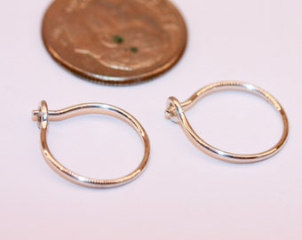 Helix Piercing Ring Hoops, Small Silver Cartilage Hoop Earrings, Sleeper Hex Hoops, 22g 20g Cartilage Hoop, Ear Hugging Hugger, Rook Earring