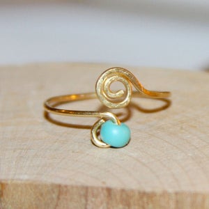 Turquoise Toe Ring, Adjustable Toe Ring, Knuckle Ring, Midi Ring, Turquoise Ring, Handmade Ring